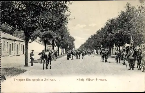 Ak Zeithain in Sachsen, Truppenübungsplatz, König Albert Straße