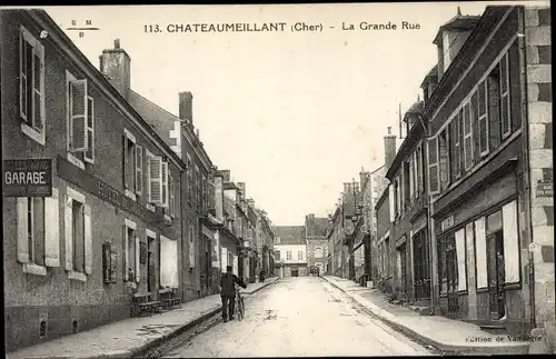 Ak Chateaumeillant Cher, La Grande Rue