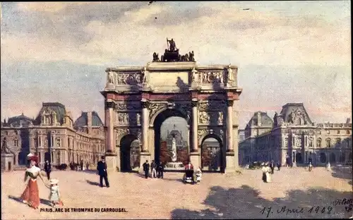 Künstler Ak Paris XVI, Arc de Triomphe du Carrousel