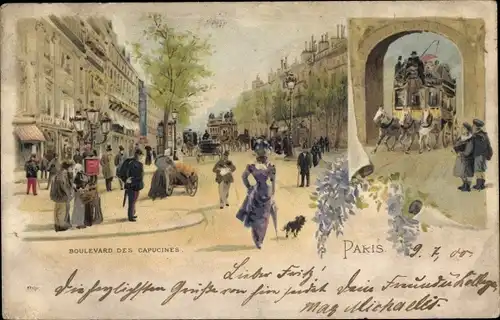 Ak Paris I Louvre, Boulevard des Capucines