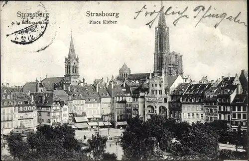 Ak Strasbourg Straßburg Elsass Bas Rhin, Place Kléber