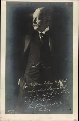 Foto Ak Reichskanzler Bernhard von Bülow 1907 mit Ausspruch