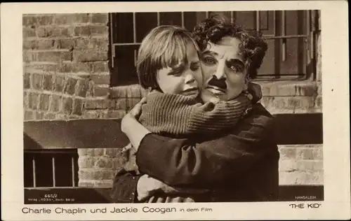 Ak Schauspieler Charlie Chaplin und Jackie Coogan, Film The Kid, Ross 665/2