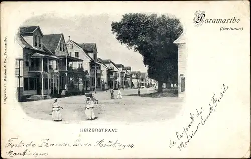 Ak Paramaribo Suriname, Keizerstraat