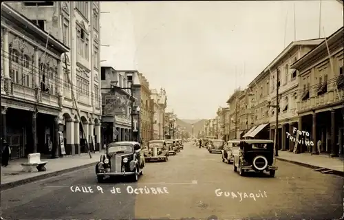 Foto Ak Guayaquil Ecuador, Calle 9 de Octubre