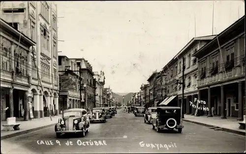 Foto Ak Guayaquil Ecuador, Calle 9 de Octubre