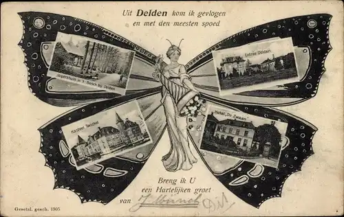 Schmetterling Ak Delden Hof van Twente Overijssel Niederlande, Kasteel Twickel, Hotel De Zwaan