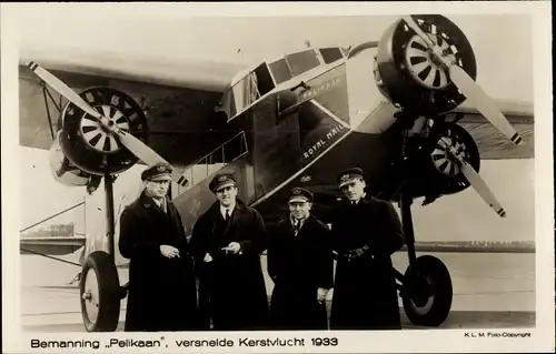 Ak Pelikaan, Royal Mail, Bemanning Kerstvlucht, Weihnachten 1933, Britisches Postflugzeug, Piloten