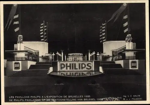 Ak Bruxelles Brüssel, Reklame, Philips Pavillon, Weltausstellung 1935