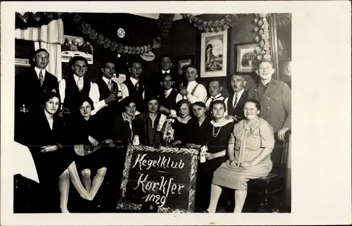 Foto Ak Kegelklub Korkser 1929, Mitglieder, Gruppenbild