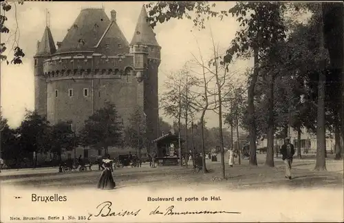 Ak Bruxelles Brüssel, Boulevard et porte de Hal