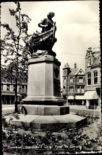 Ak Zaandam Zaanstad Nordholland, Standbeeld Czaar Peter de Grote