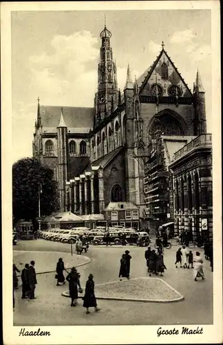 Ak Haarlem Nordholland Niederlande, Grote Markt