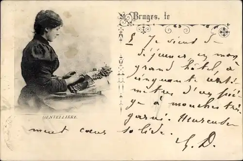 Ak Dentelliere, Klöpplerin, Spitzenherstellung