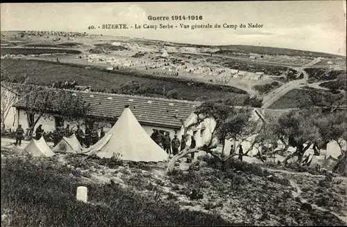 Ak Bizerte Tunesien, Le Camp Serbe, Vue générale du Camp du Nador