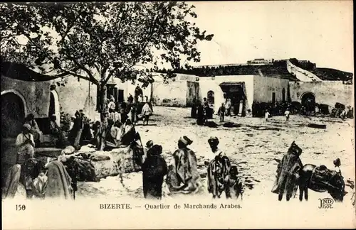 Ak Bizerte Tunesien, Quartier de Marchands Arabes, Händlerviertel