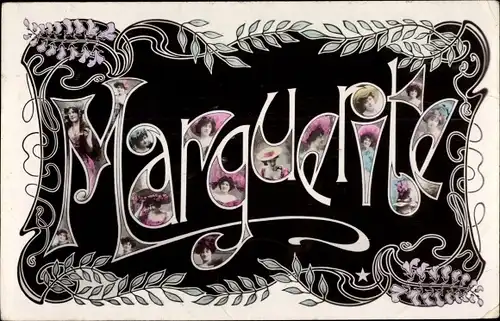 Buchstaben Ak Frauenname Marguerite, Blumen