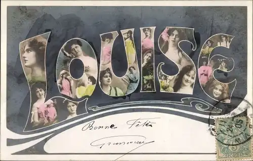 Buchstaben Ak Frauenname Louise, Frauen-Portraits