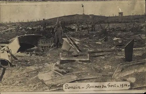 Foto Ak Liège Lüttich Wallonien, Fort Loncin, Ruines du Fort, 1914