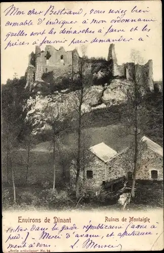 Ak Falaën Onhaye Wallonien Namur, Château de Montaigle, ruines