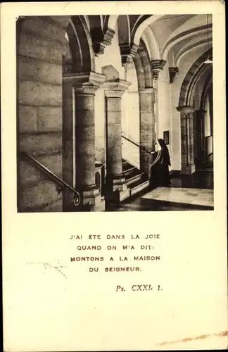 Ak Anhée Wallonien Namur, Abbaye de Maredret, Les abords du grand escalier