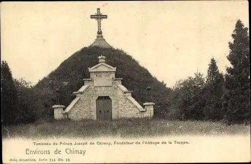 Ak Chimay Wallonien Hennegau, Tombeau du Prince Joseph de Chimay, Fondateur de l'Abbaye de Trappe