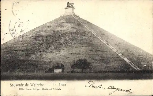 Ak Waterloo Wallonisch Brabant, Le Lion