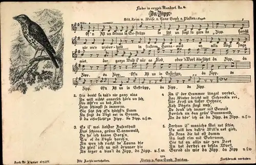 Lied Ak Da Zipp, Vogel, Trachten Erzgebirge, Es is' mei liebster Aufenthalt