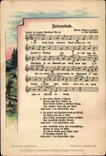 Lied Ak Günther, Anton, Erzgebirgische Mundart 36, Feierobnd