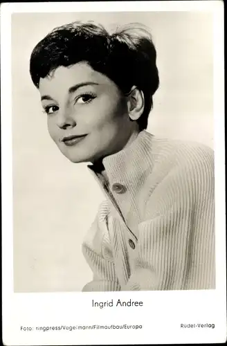 Ak Schauspielerin Ingrid Andree, Portrait