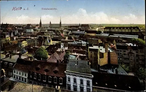 Ak Halle an der Saale, Totalansicht der Stadt, Vogelschau