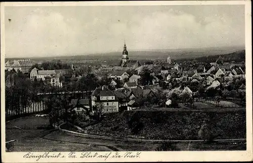 Ak Königsbrück in der Oberlausitz, Kirche, Stadtpanorama