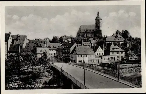 Ak Penig in Sachsen, Neue Muldenbrücke, Kirche