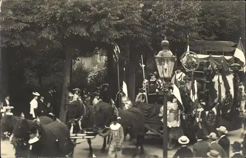Foto Ak Pirna in Sachsen, Festzug, Festwagen Maschinenbau