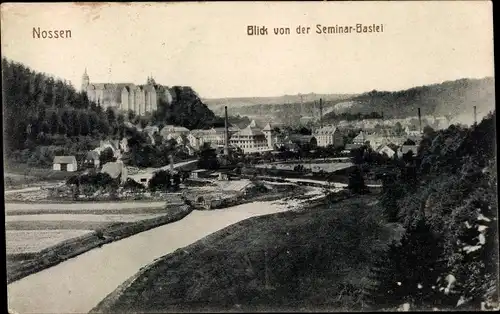 Ak Nossen in Sachsen, Blick von der Seminar-Bastei, Panorama
