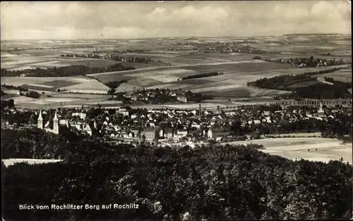 Ak Rochlitz an der Mulde, Blick vom Rochlitzer Berg auf den Ort