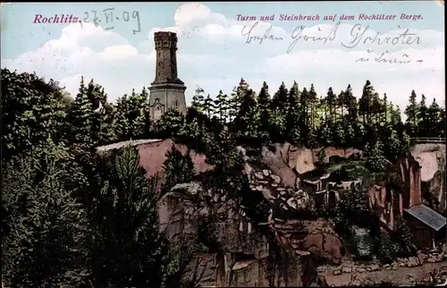Ak Rochlitz an der Mulde, Turm und Steinbruch auf dem Rochlitzer Berg