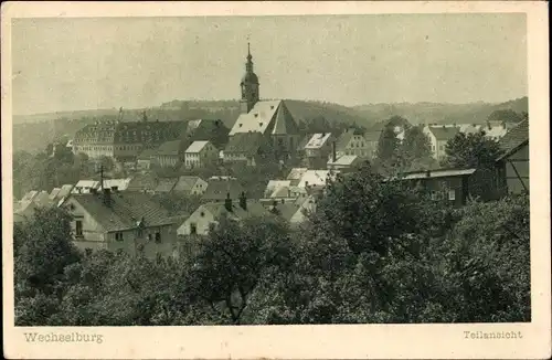 Ak Wechselburg in Sachsen, Teilansicht, Kirche, Schloss