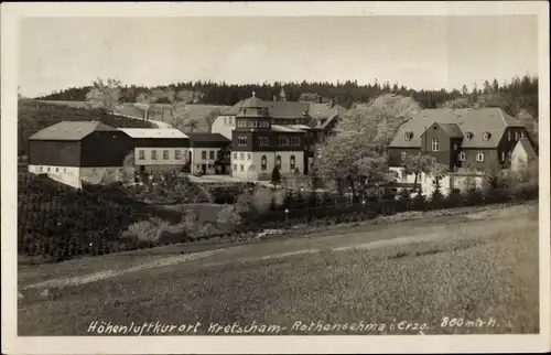 Foto Ak Kretscham Rothensehma Neudorf Sehmatal im Erzgebirge, Teilansicht mit Genesungsheim