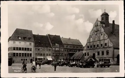 Ak Grimma in Sachsen, Markt, Rathaus