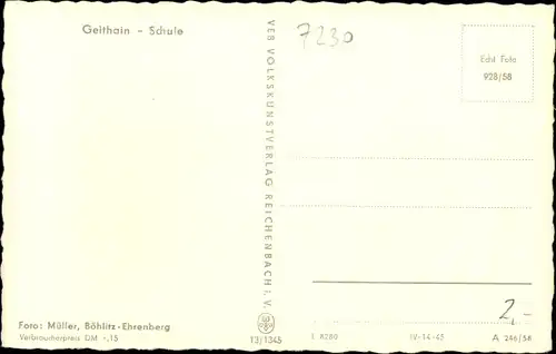 Ak Geithain in Sachsen, Schule