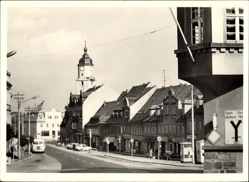 Ak Nossen in Sachsen, Straßenpartie, Turm