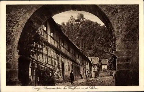 Ak Treffurt a.d. Werra, Burg Normannstein, Torbogen