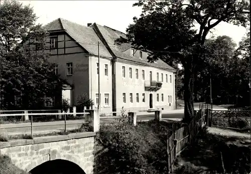 Ak Hellendorf Bad Gottleuba in Sachsen, Bahratal, Erblehngericht, Brücke