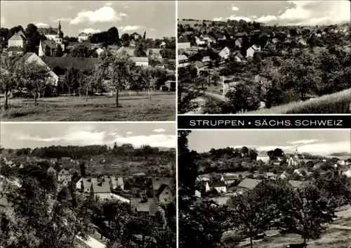 Ak Struppen in Sachsen, Panorama, Teilansichten, Kirche