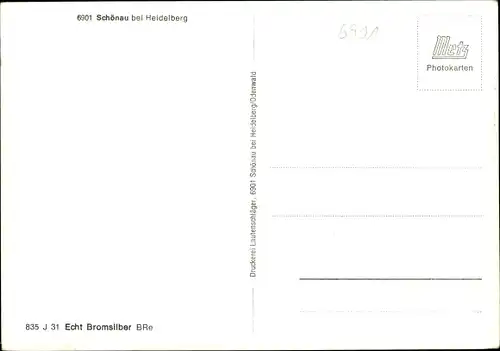 Ak Schönau im Odenwald, Ortsansicht, Straßenansicht, Fachwerkhaus, Panorama