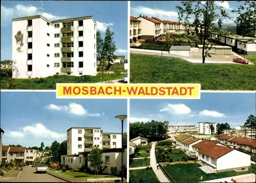 Ak Mosbach am Odenwald Baden, Mosbach-Waldstadt, Hochhaus, Wohnsiedlungen