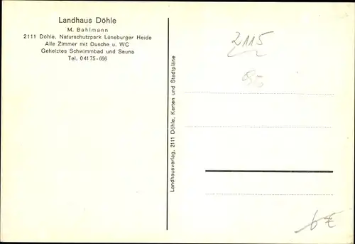 Ak Döhle Egestorf in der Lüneburger Heide, Landhaus Döhle