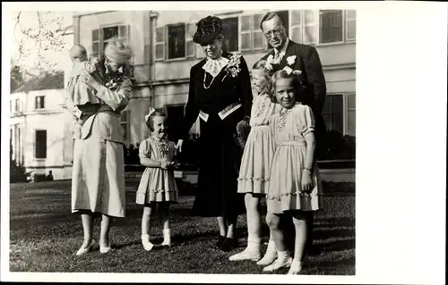 Ak Juliana der Niederlande, Prinz Bernhard, Bezoek van Mevrouw Roosevelt, 1948