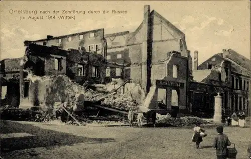 Ak Szczytno Ortelsburg Ostpreußen, Ort nach der Zerstörung duch die Russen 1914